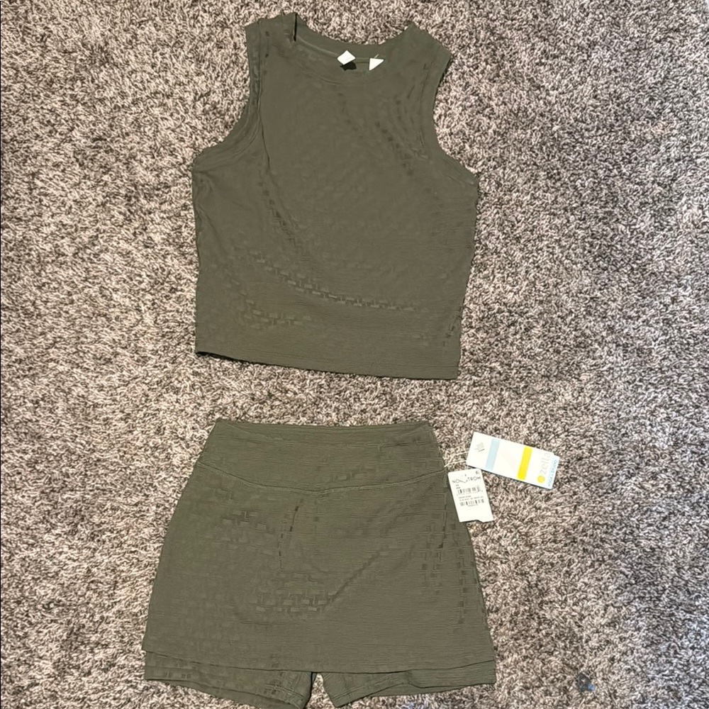 Zella Olive Textured Sleeveless Set